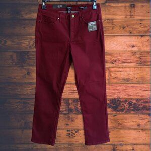 Jones New York Lexington Straight Jeans Womens High Rise Stretch Size 10